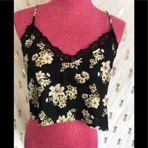Pretty flowered and lace halter